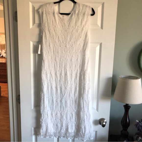 Vintage Chris Mclaughlin white lace double layer dress in size 16 - Picture 4 of 10